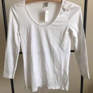 J Crew White Cotton T-shirt Size XS